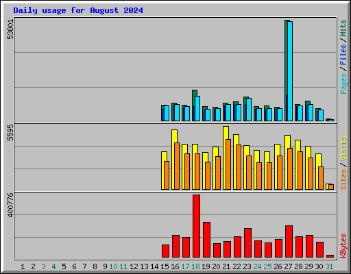 Daily usage for August 2024