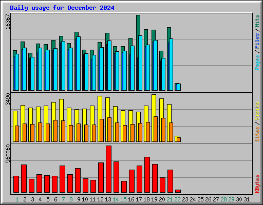 Daily usage for December 2024