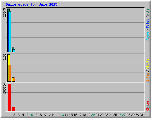 Daily usage for July 2025