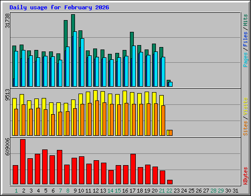 Daily usage for February 2026