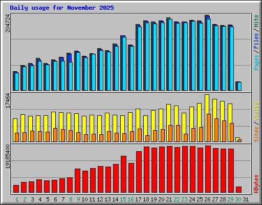 Daily usage for November 2025